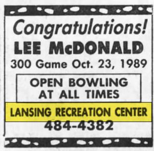 Lansing Recreation Center - Oct 29 1989 Ad